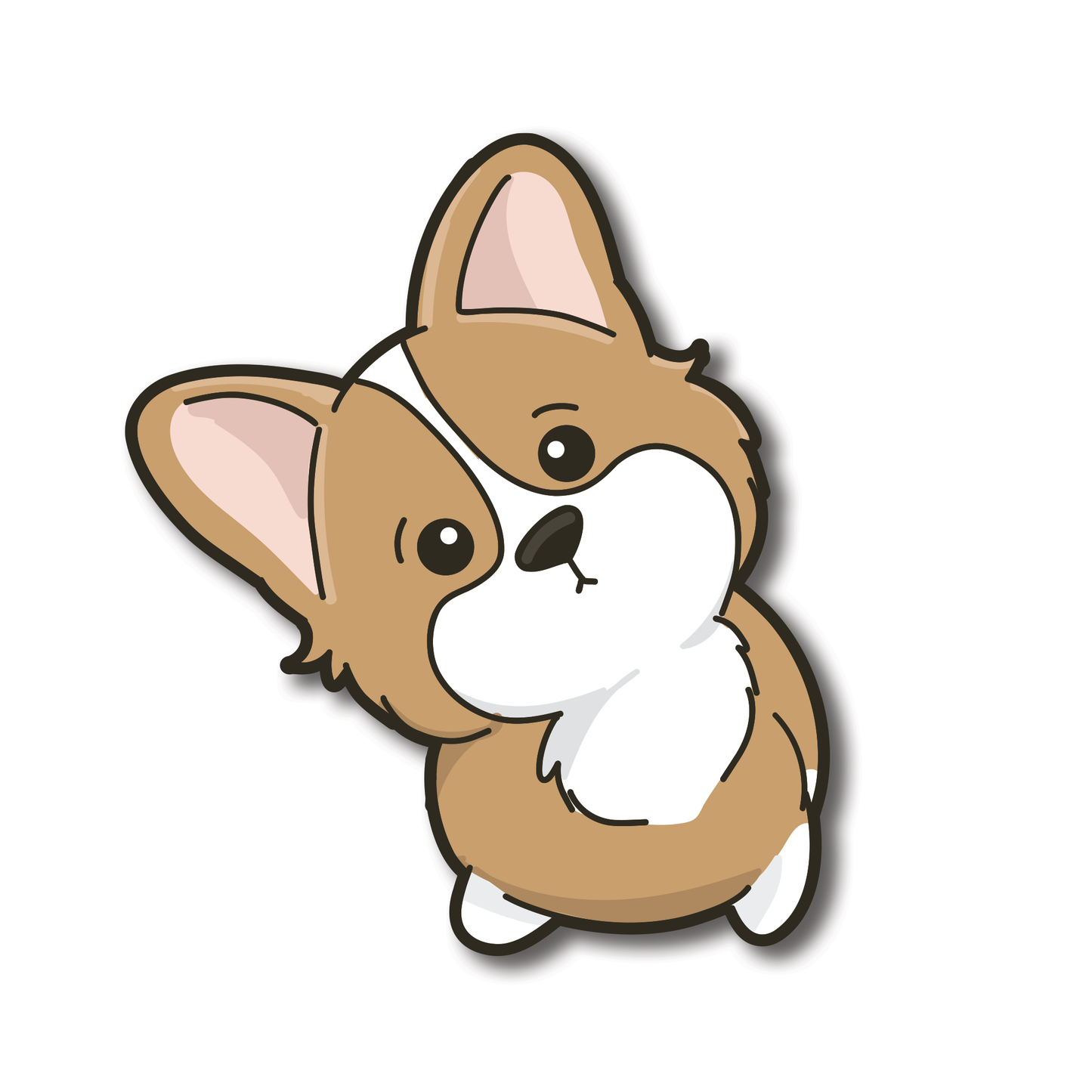 Stay Curious Corgi Waterproof PVC Die-Cut Stickers | Laptop Stickers | Luggage Decals | Water Bottle Decoration