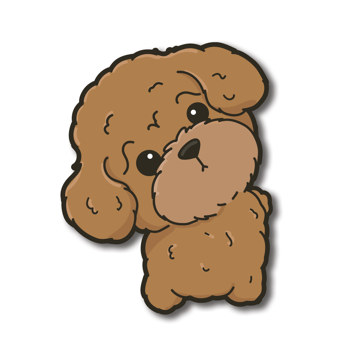 ステイキュリアスプードル防水PVCダイカットステッカー | ノートパソコンステッカー | 荷物用デカール | ウォーターボトルデコレーション