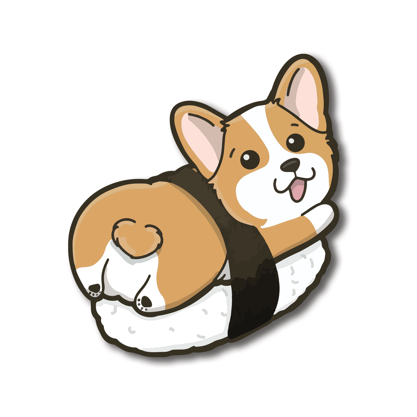 Pawsome Sushi Corgi Waterproof PVC Die-Cut Stickers | Laptop Stickers | Luggage Decals | Water Bottle Decoration