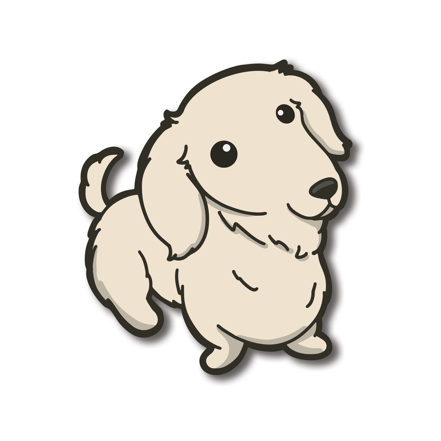 クリーム色のダックスフントの防水 PVC ダイカットステッカー | ノートパソコン用ステッカー | 荷物用デカール | ウォーターボトルデコレーション (コピー)