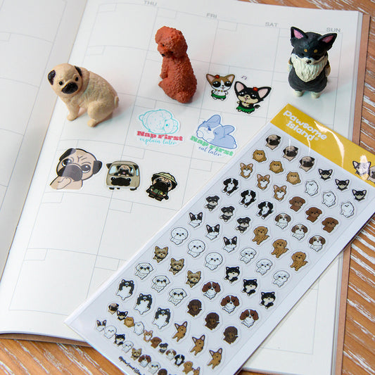 Dog Stickers  Mike & Friends Cute Dog Illustration Waterproof Vinyl Sticker