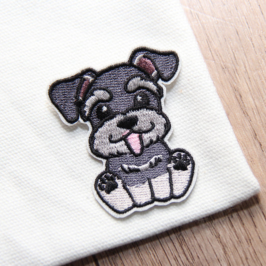 Schnauzer Dog Patch  Iron-on Cute Embroidered Patch
