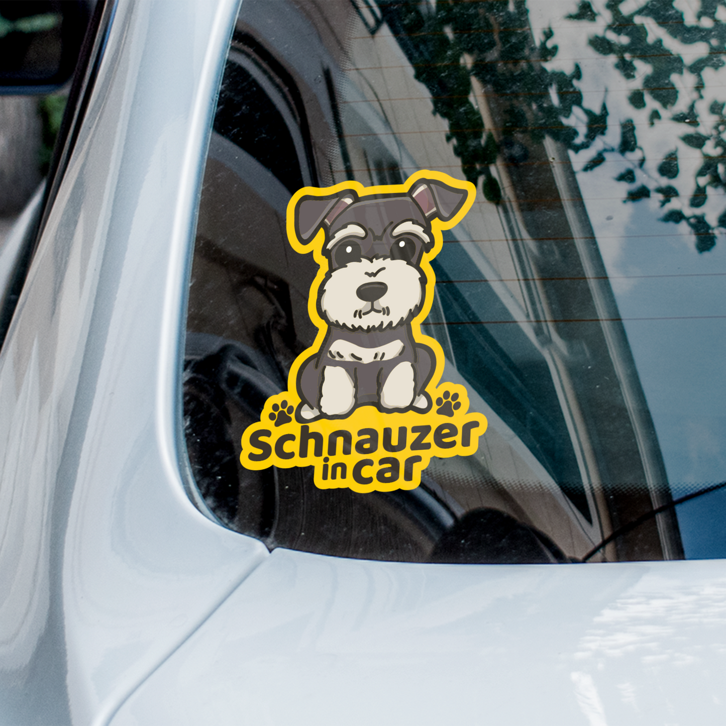 Schnauzer in car 史納莎狗汽車貼紙(車內反貼)