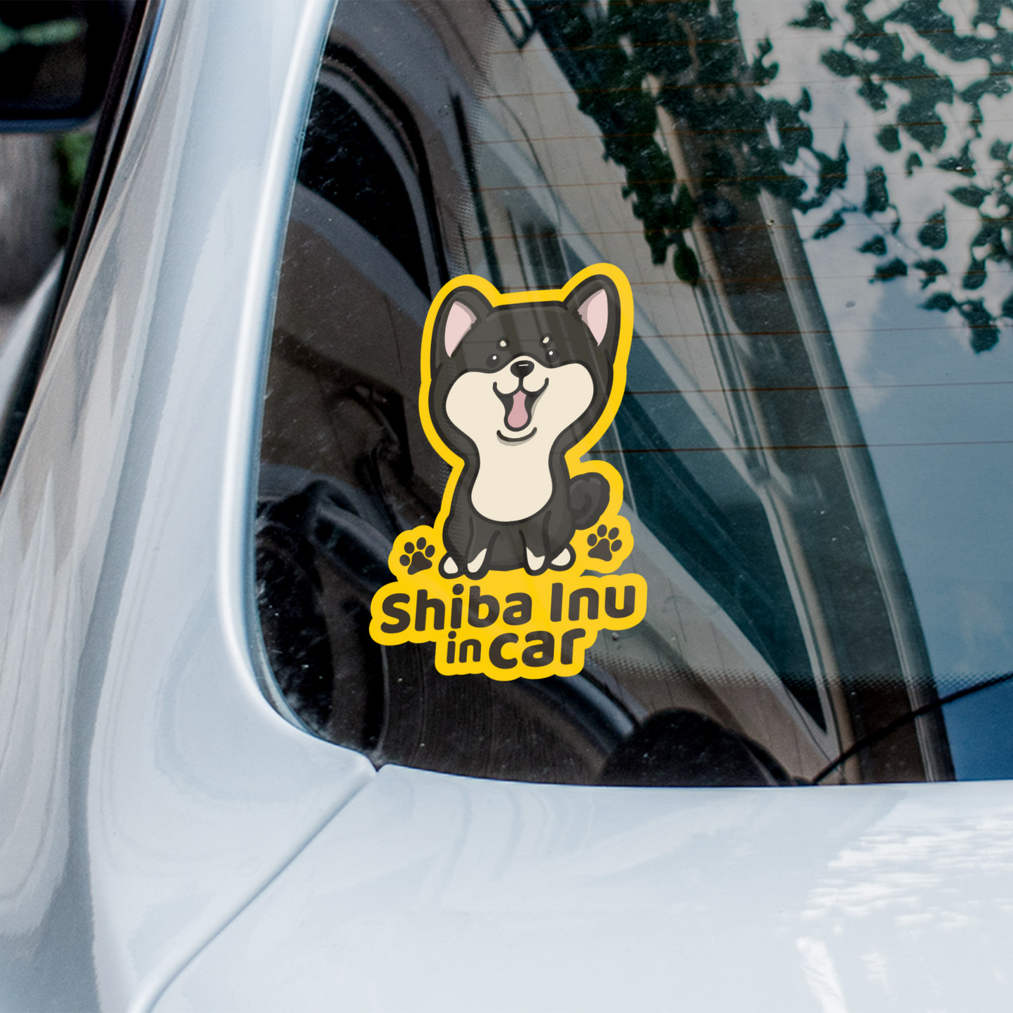 Shiba Inu in car 柴犬汽車貼紙(車內反貼)
