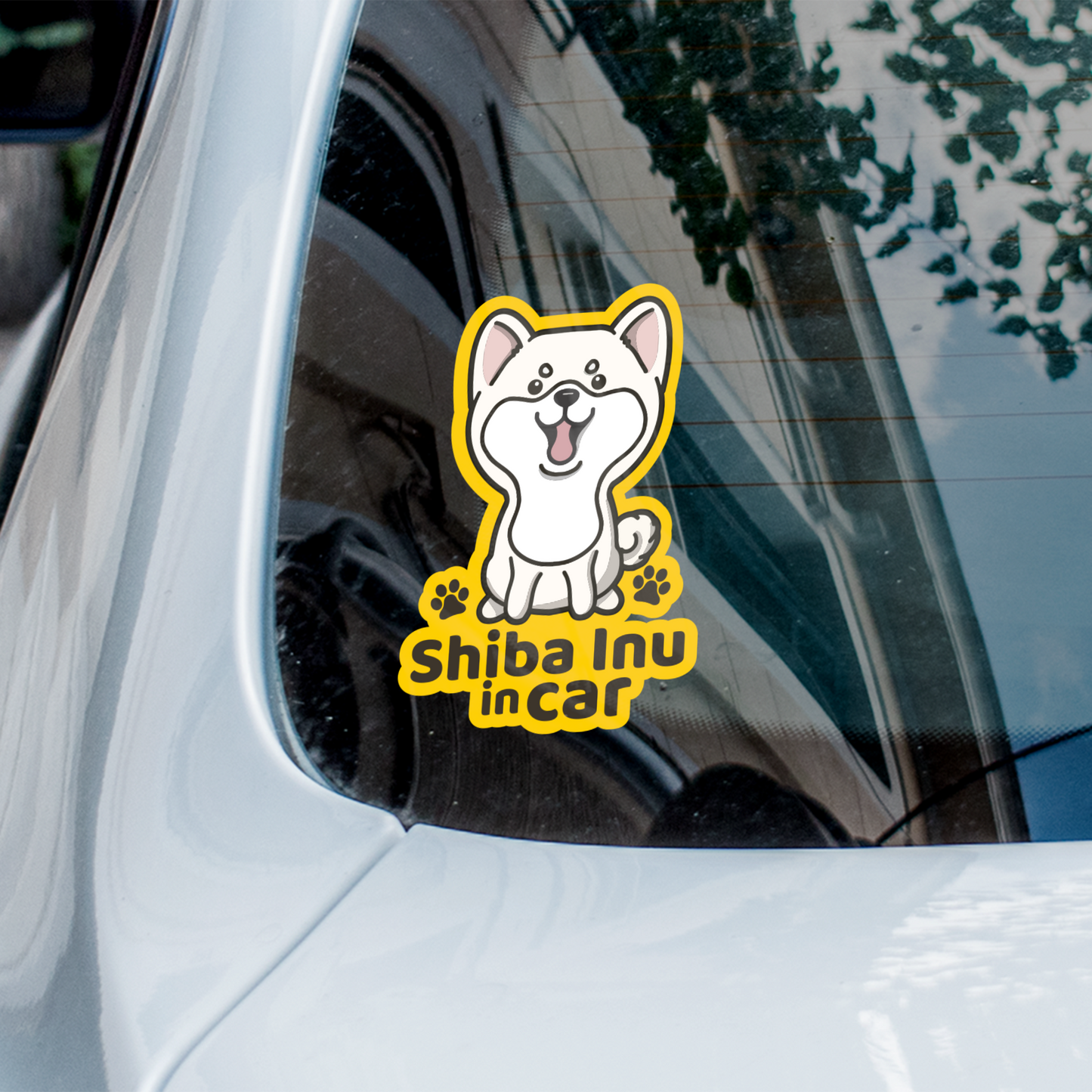 Shiba Inu in car 柴犬汽車貼紙(車內反貼)