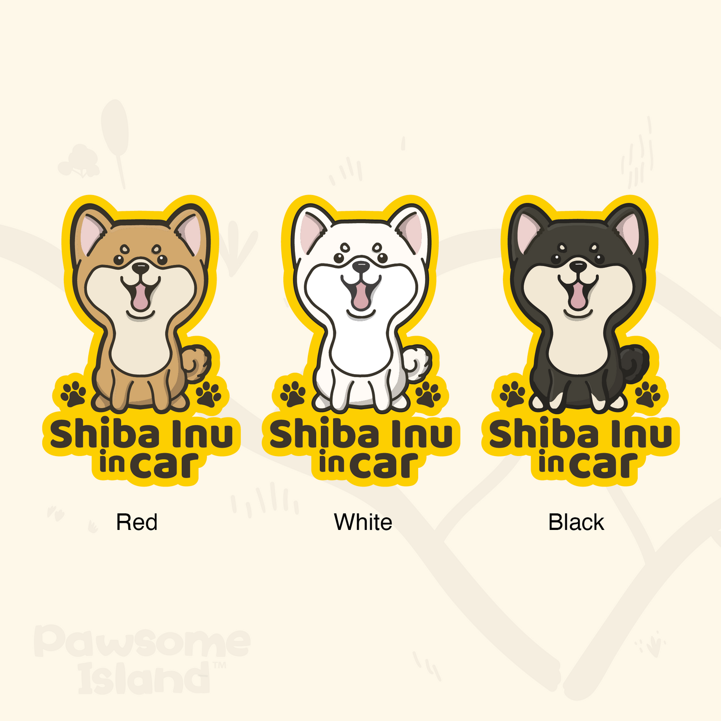 Shiba Inu in car 柴犬汽車貼紙(車內反貼)