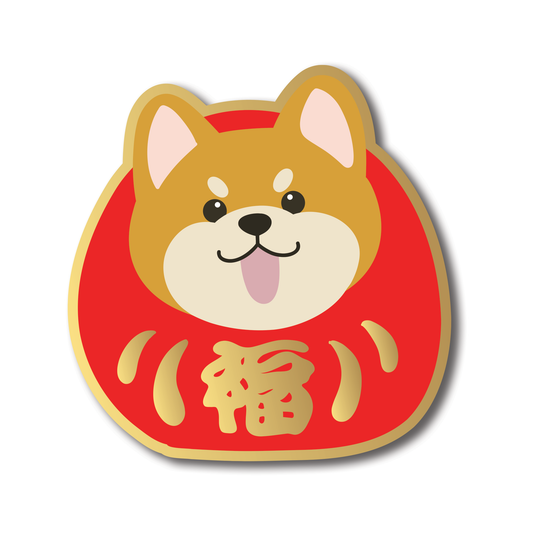 防水達摩柴犬貼紙 8cm | 高質 Die cut PVC貼 | 筆電行李箱水壺裝飾貼紙 不留殘膠 - Pawsome Island