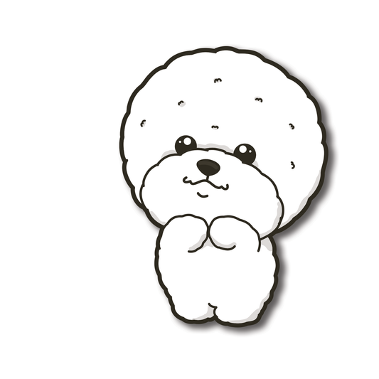 防水比熊犬貼紙 8cm | 高質 Die cut PVC貼 | 筆電行李箱水壺裝飾貼紙 不留殘膠 - Pawsome Island
