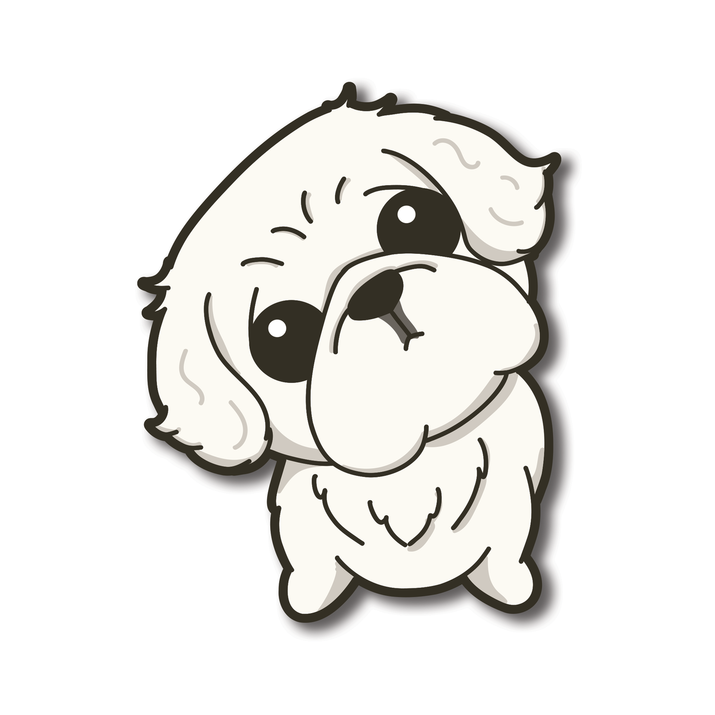 Stay Curious Pekinese 防水 PVC ダイカット ステッカー | ノートパソコン ステッカー | 荷物用デカール | ウォーターボトル デコレーション