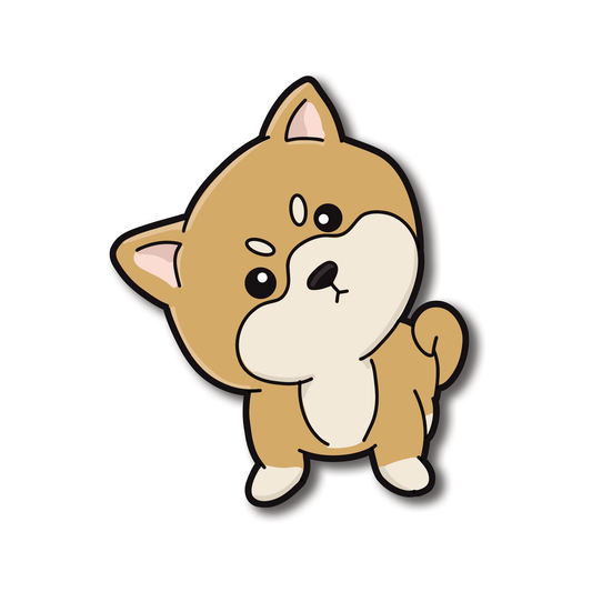 側頭仔柴犬防水貼紙 8cm | 高質 Die cut PVC貼 | 筆電行李箱水壺裝飾貼紙 不留殘膠 - Pawsome Island