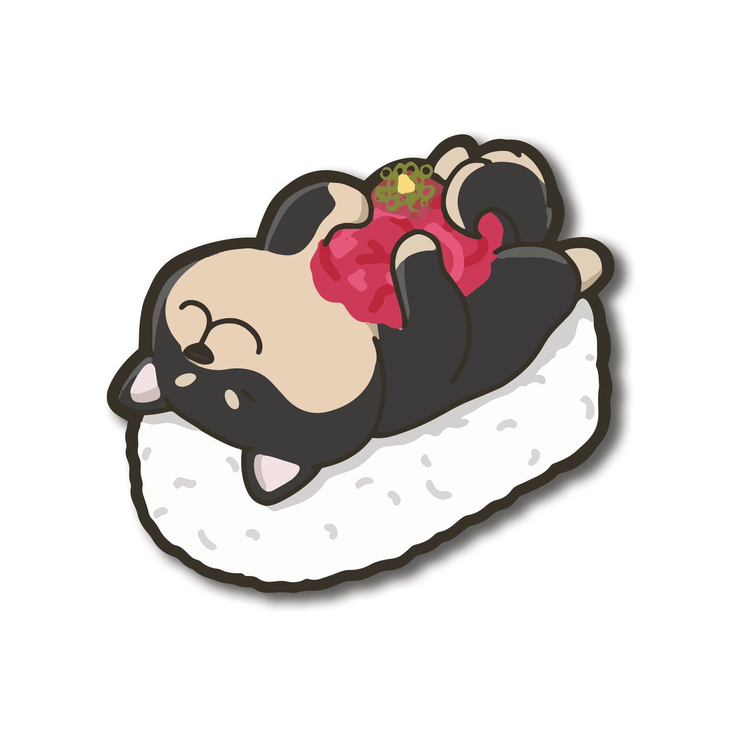 壽司柴犬防水貼紙 8cm | 高質 Die cut PVC貼 | 筆電行李箱水壺裝飾貼紙 不留殘膠 - Pawsome Island