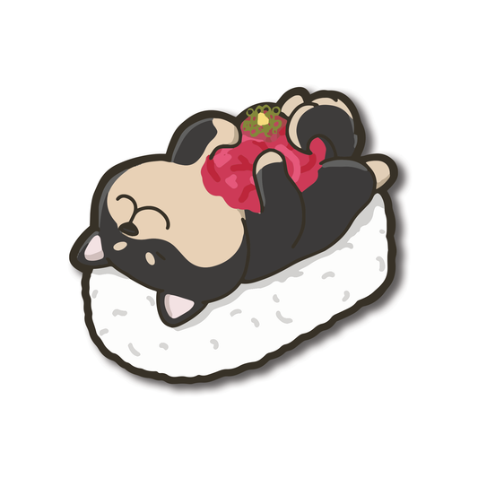 壽司柴犬防水貼紙 8cm | 高質 Die cut PVC貼 | 筆電行李箱水壺裝飾貼紙 不留殘膠 - Pawsome Island