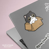 Mochi & friends 防水貼紙 行李箱貼紙 電腦貼紙 - Meow in the box - Pawsome Island - Pawsome Island