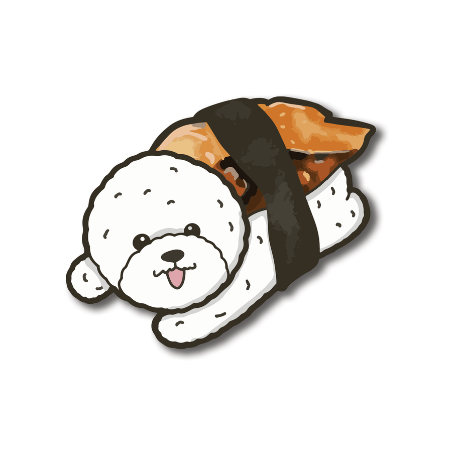 Pawsome Sushi Bichon Waterproof  PVC Die-Cut Stickers | Laptop Stickers | Luggage Decals | Water Bottle Decoration - Pawsome Island