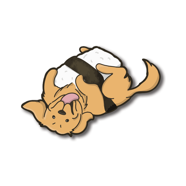 Golden Retriever Sushi-Themed Waterproof Sticker｜Original Illustrated Character｜Cute Food Design