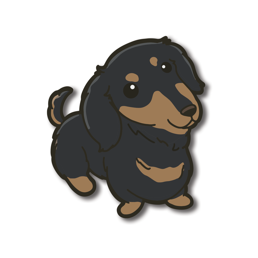Black Dachshund Waterproof  PVC Die-Cut Stickers | Laptop Stickers | Luggage Decals | Water Bottle Decoration - Pawsome Island