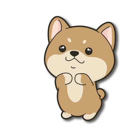 防水柴犬貼紙 8cm | 高質 Die cut PVC貼 | 筆電行李箱水壺裝飾貼紙 不留殘膠 - Pawsome Island