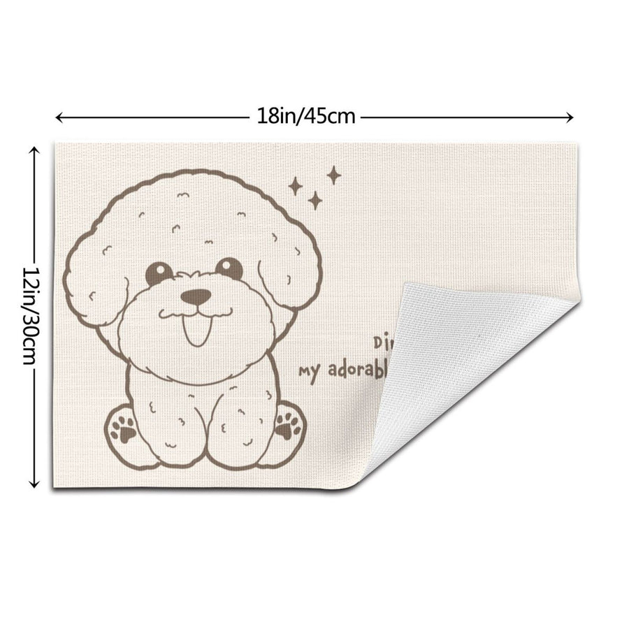 Bichon Themed Placemats,  Pet Dining Decor, Bichon Dog Table Mats, Set of 2 - Pawsome Island