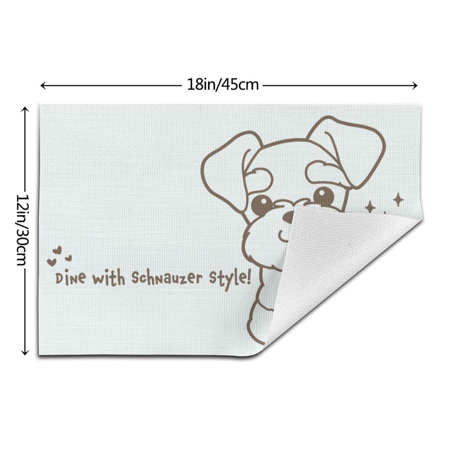 Schnauzer Themed Placemats,  Pet Dining Decor, Schnauzer Dog Table Mats,Set of 2 - Pawsome Island