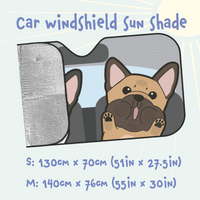 Frenchie Car Windshield Sun Shade, Cute Dog UV Protector, Pet Auto Sunshade - Pawsome Island - Pawsome Island