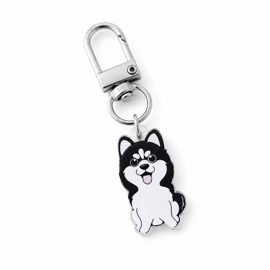 Mini Husky acrylic keychain 3cm cute dog breed collectible charm by Pawsome Island - Pawsome Island