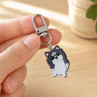 Mini Husky acrylic keychain 3cm cute dog breed collectible charm by Pawsome Island - Pawsome Island
