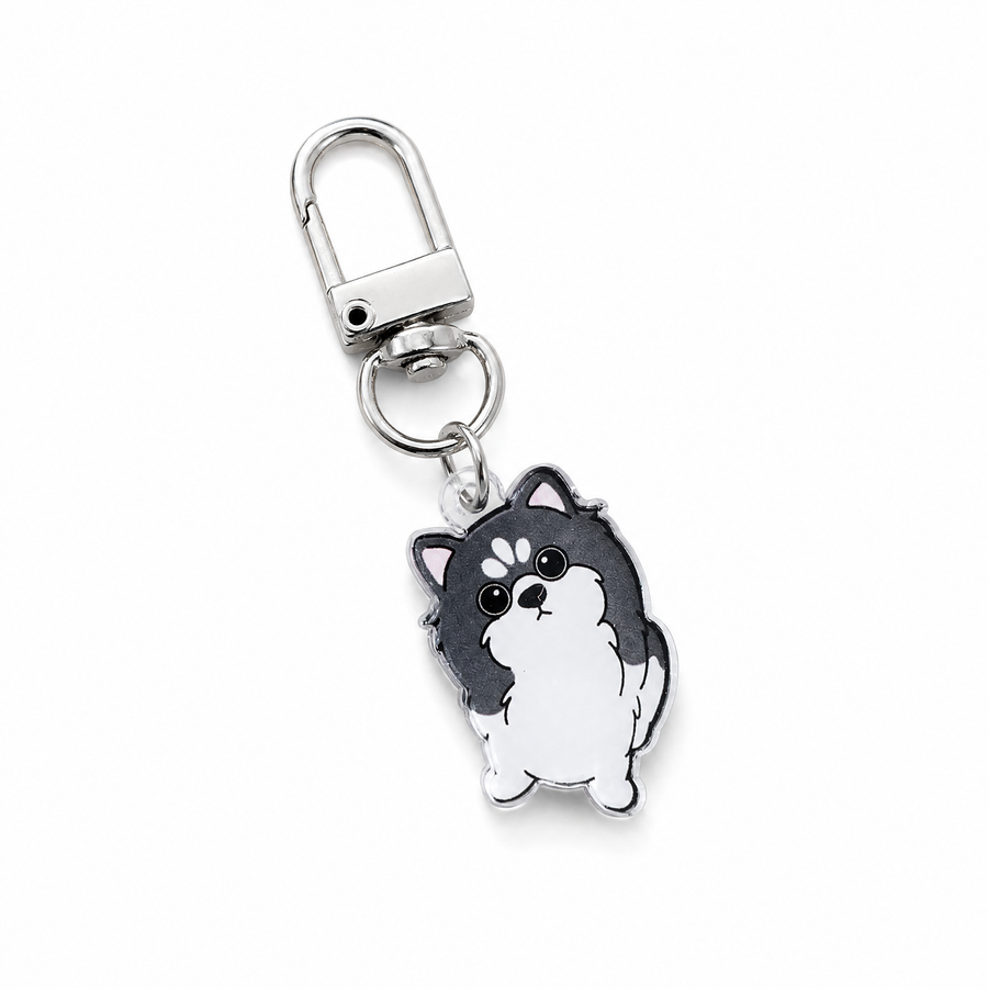 Mini Husky acrylic keychain 3cm cute dog breed collectible charm by Pawsome Island - Pawsome Island