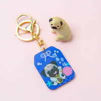 Mike the Pug Lucky Cat Keychain | Adorable Pug-Inspired Fortune Charm for Health and Happiness - Pawsome Island - Pawsome Island
