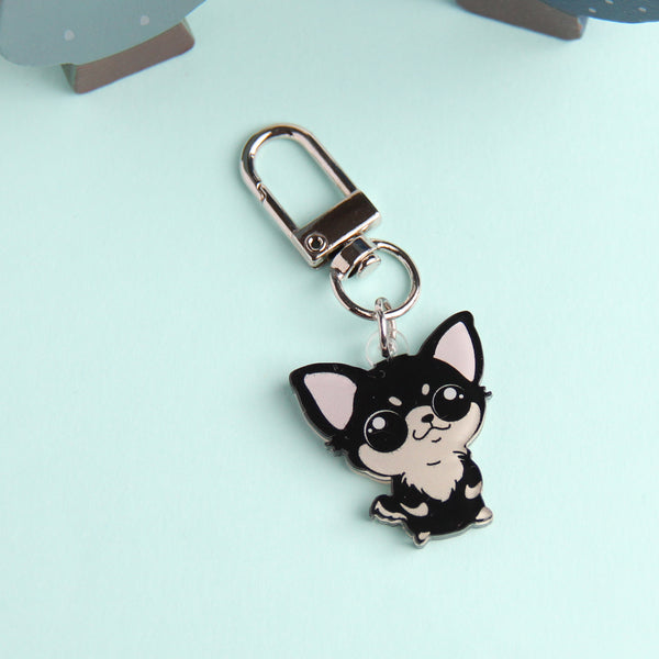3cm Mini Chihuahua Acrylic Keychain - Cute Dog Breed Collectible