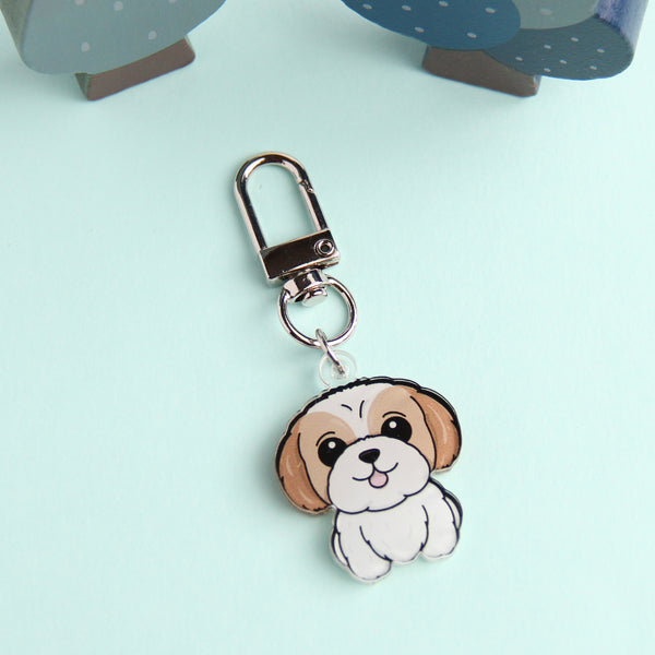 3cm Mini Shih Tzu Acrylic Keychain - Cute Dog Breed Collectible