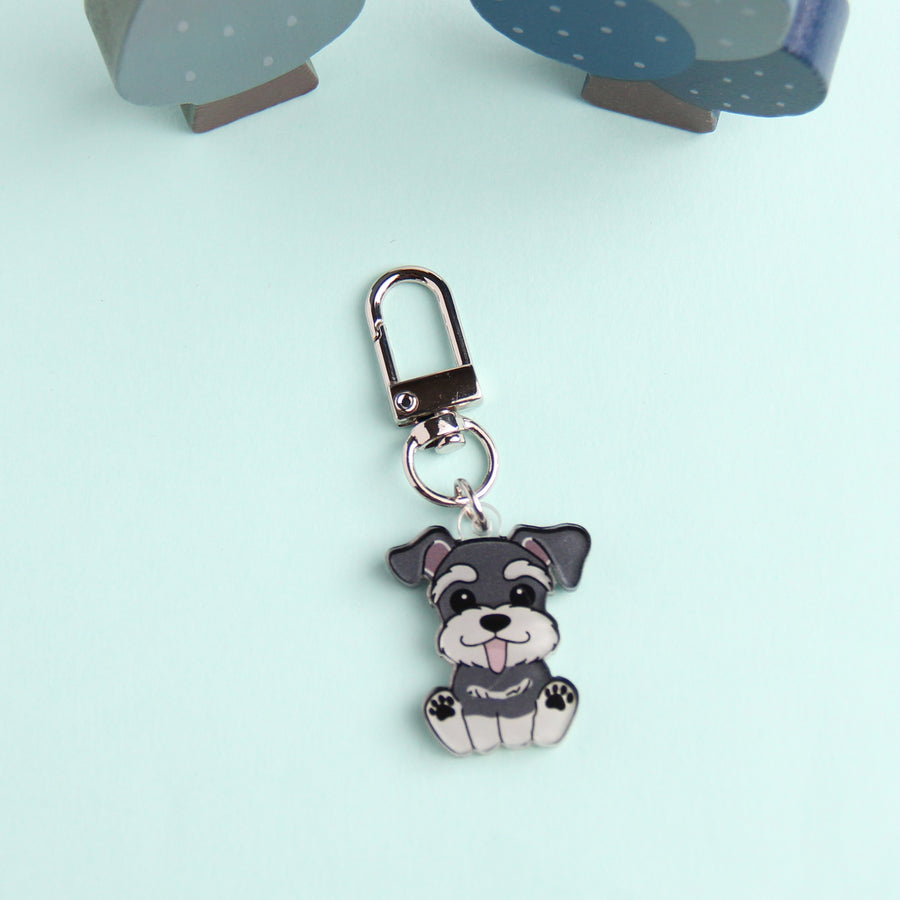 3cm Mini Schnauzer Acrylic Keychain - Cute Dog Breed Collectible - Pawsome Island - Pawsome Island