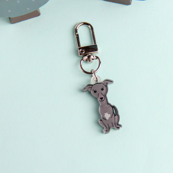 3cm Mini Greyhound Acrylic Keychain - Cute Dog Breed Collectible