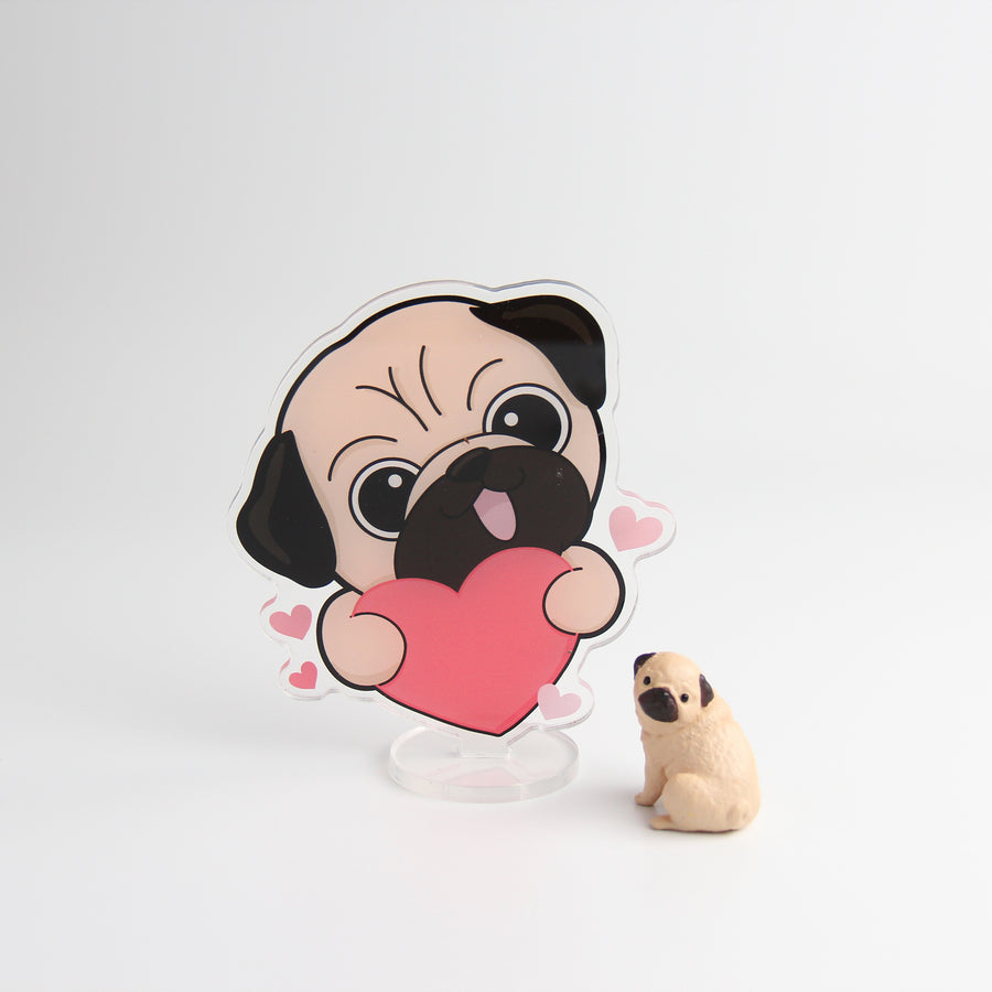 Double-Sided Love you Acrylic Stand, Cute Dog Cheering Desk Decor - Pawsome Island - Pawsome Island