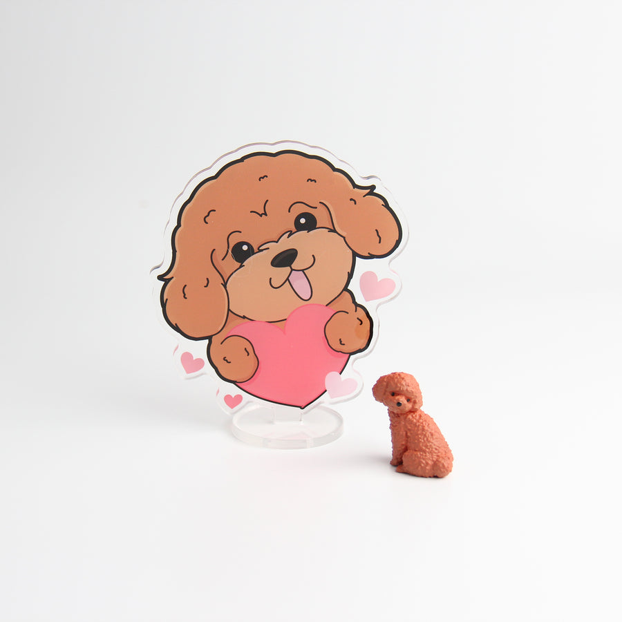 Double-Sided Love you Acrylic Stand, Cute Dog Cheering Desk Decor - Pawsome Island - Pawsome Island