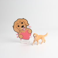 Double-Sided Love you Acrylic Stand, Cute Dog Cheering Desk Decor - Pawsome Island - Pawsome Island