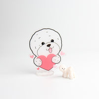 Double-Sided Love you Acrylic Stand, Cute Dog Cheering Desk Decor - Pawsome Island - Pawsome Island