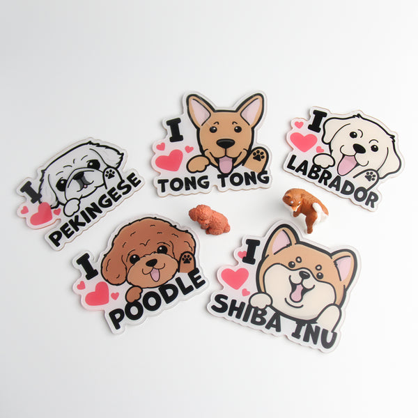 I Love Pets Die-Cut Acrylic Sign - Adorable Dog Breed Designs
