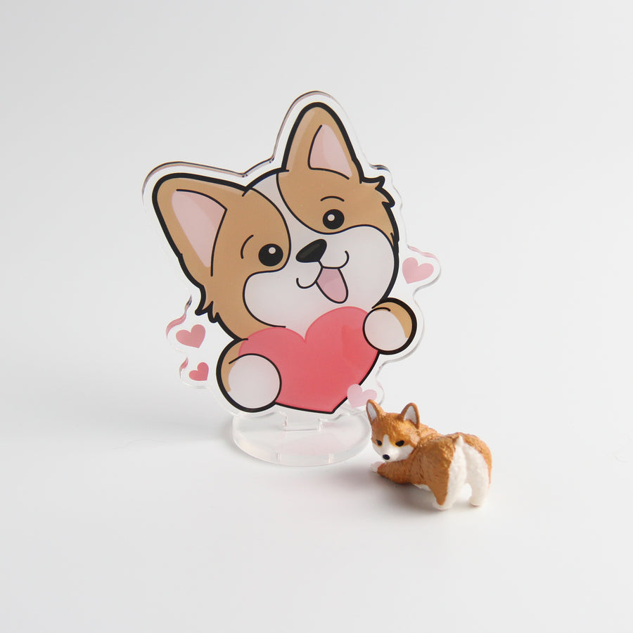 Double-Sided Love you Acrylic Stand, Cute Dog Cheering Desk Decor - Pawsome Island - Pawsome Island