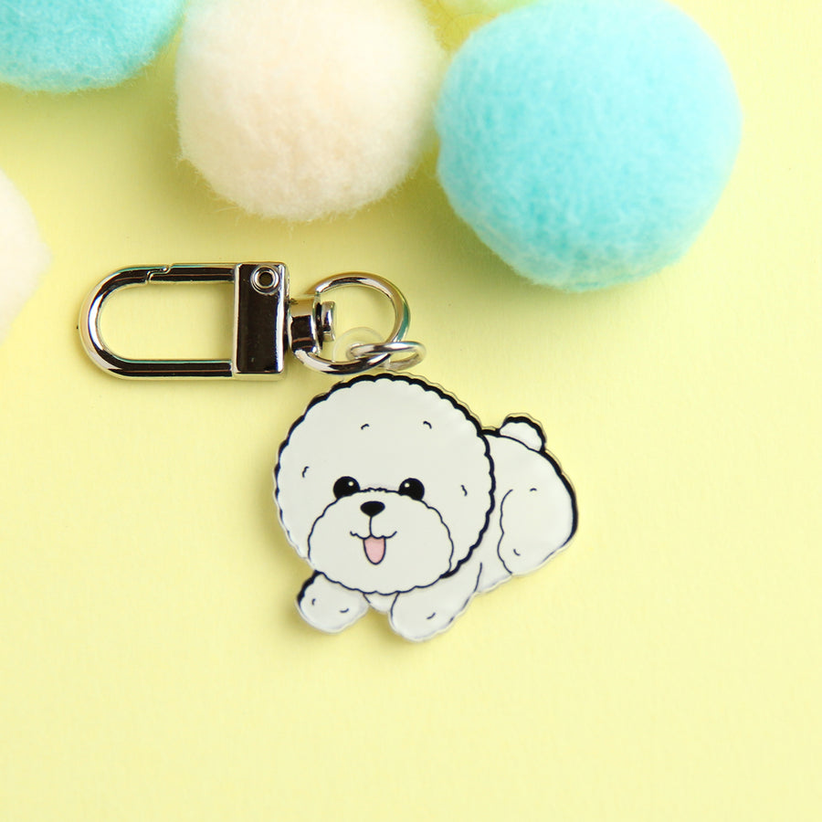 3cm Mini Bichon Acrylic Keychain - Cute Dog Breed Durable Accessory - Pawsome Island