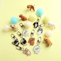 3cm Mini Bichon Acrylic Keychain - Cute Dog Breed Durable Accessory - Pawsome Island