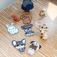 パグ犬パッチ アイロン刺繍パッチ かわいい Pawsome Island Mike アップリケ 縫製 - Pawsome Island