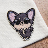 パグ犬パッチ アイロン刺繍パッチ かわいい Pawsome Island Mike アップリケ 縫製 - Pawsome Island