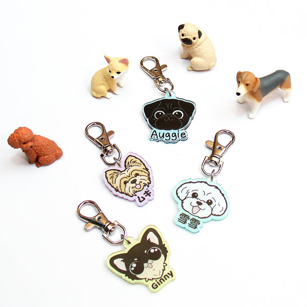 Customized Pet ID Tag - Personalized Acrylic Nametag - Over 50 Dog Breeds - Durable Double-Sided Identity Tag