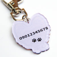 Customized Pet ID Tag - Personalized Acrylic Nametag - Over 50 Dog Breeds - Durable Double-Sided Identity Tag - Pawsome Island
