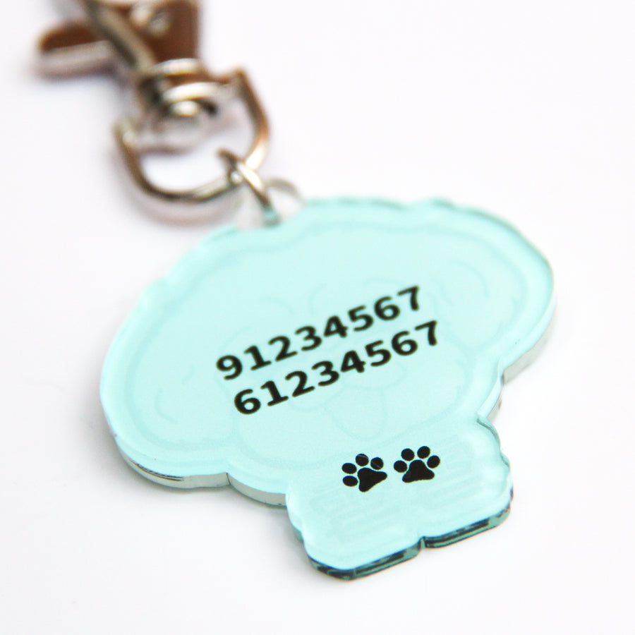 Customized Pet ID Tag - Personalized Acrylic Nametag - Over 50 Dog Breeds - Durable Double-Sided Identity Tag - Pawsome Island