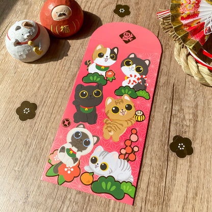 [2026 Cat Collection] Gold Foil Lunar New Year Fai Chun / Red Packets - Original Illustration by Pawsome Island