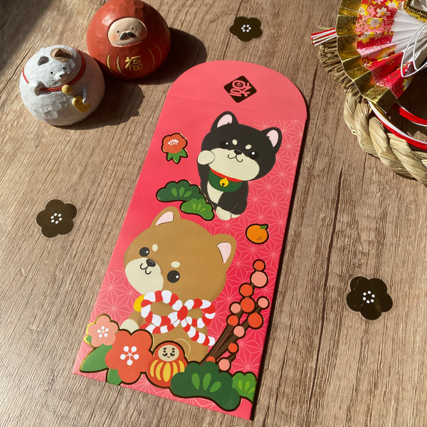 [2026 Collection] Shiba Inu Gold Foil Lunar New Year Red Packets (10pcs) - Original Illustration by Pawsome Island
