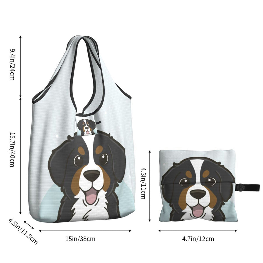 Bernese Mountain Dog Foldable Eco Bag | Durable & Waterproof Reusable Bag - Pawsome Island