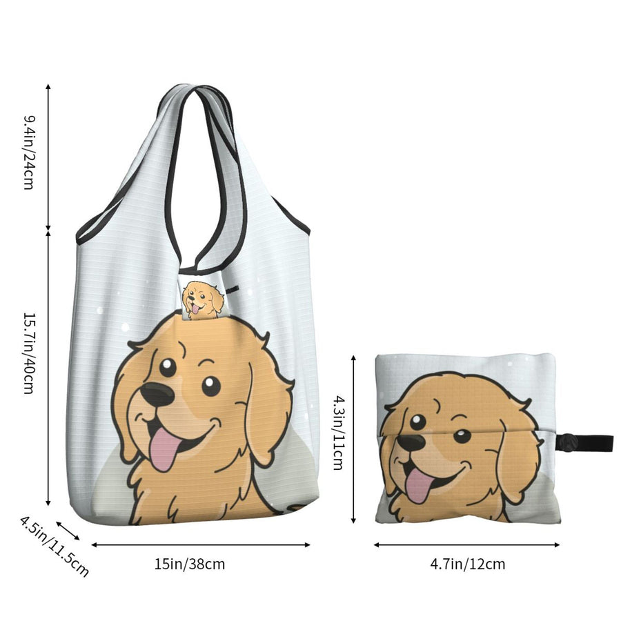 Golden Retriever Foldable Eco Bag | Durable & Waterproof Reusable Bag - Pawsome Island