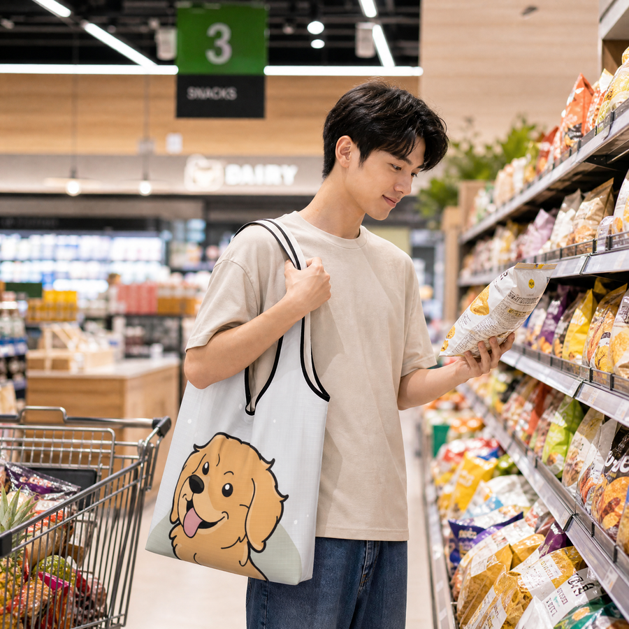 Golden Retriever Foldable Eco Bag | Durable & Waterproof Reusable Bag - Pawsome Island